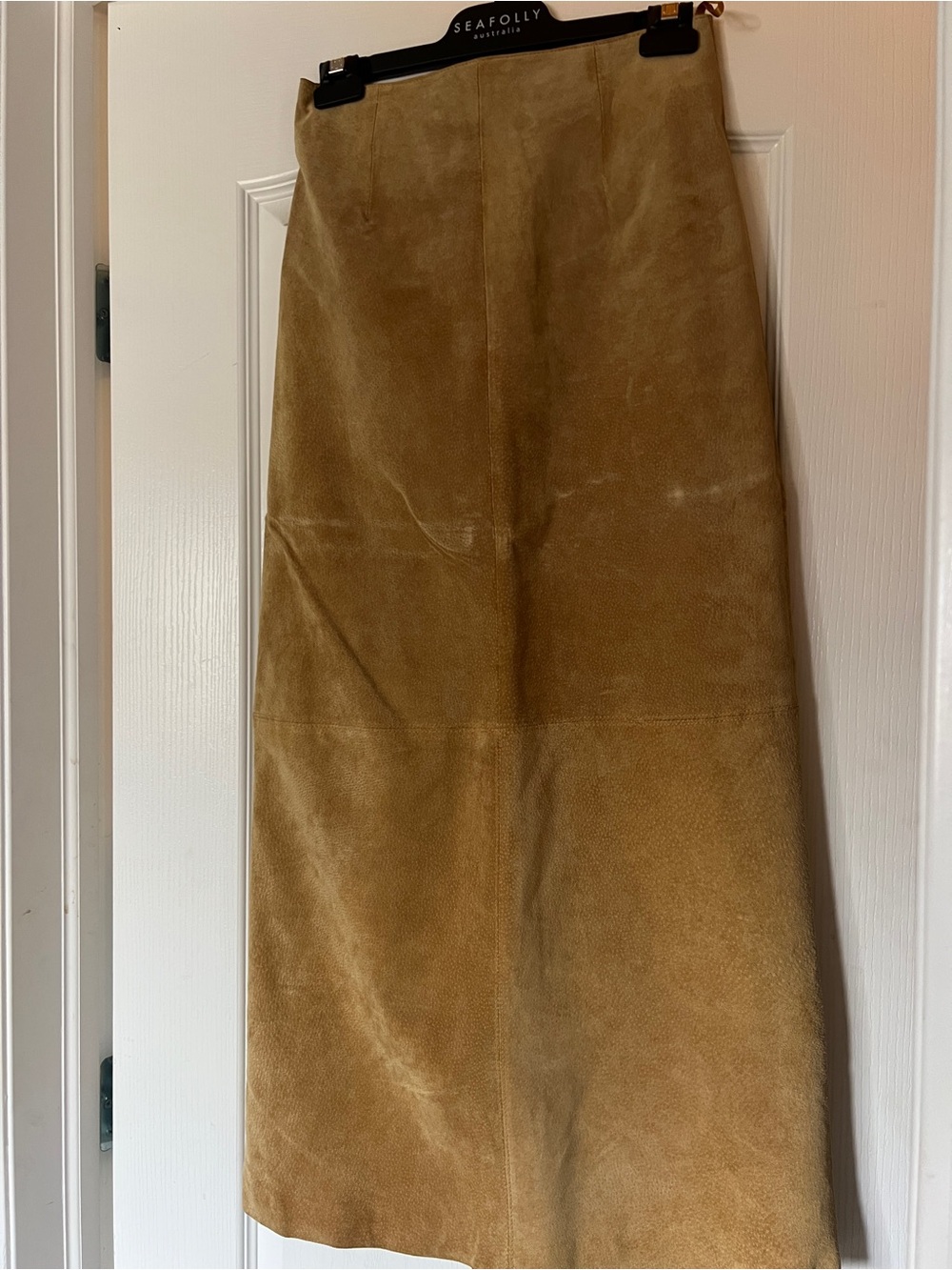Camel Suede Leather Maxi Skirt | Size 4 | Vintage Western Boho Leather Skirt